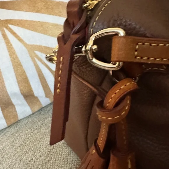 Dooney & Bourke Bristol Brown Italian Pebbled Leather Satchel & Shoulder Bag